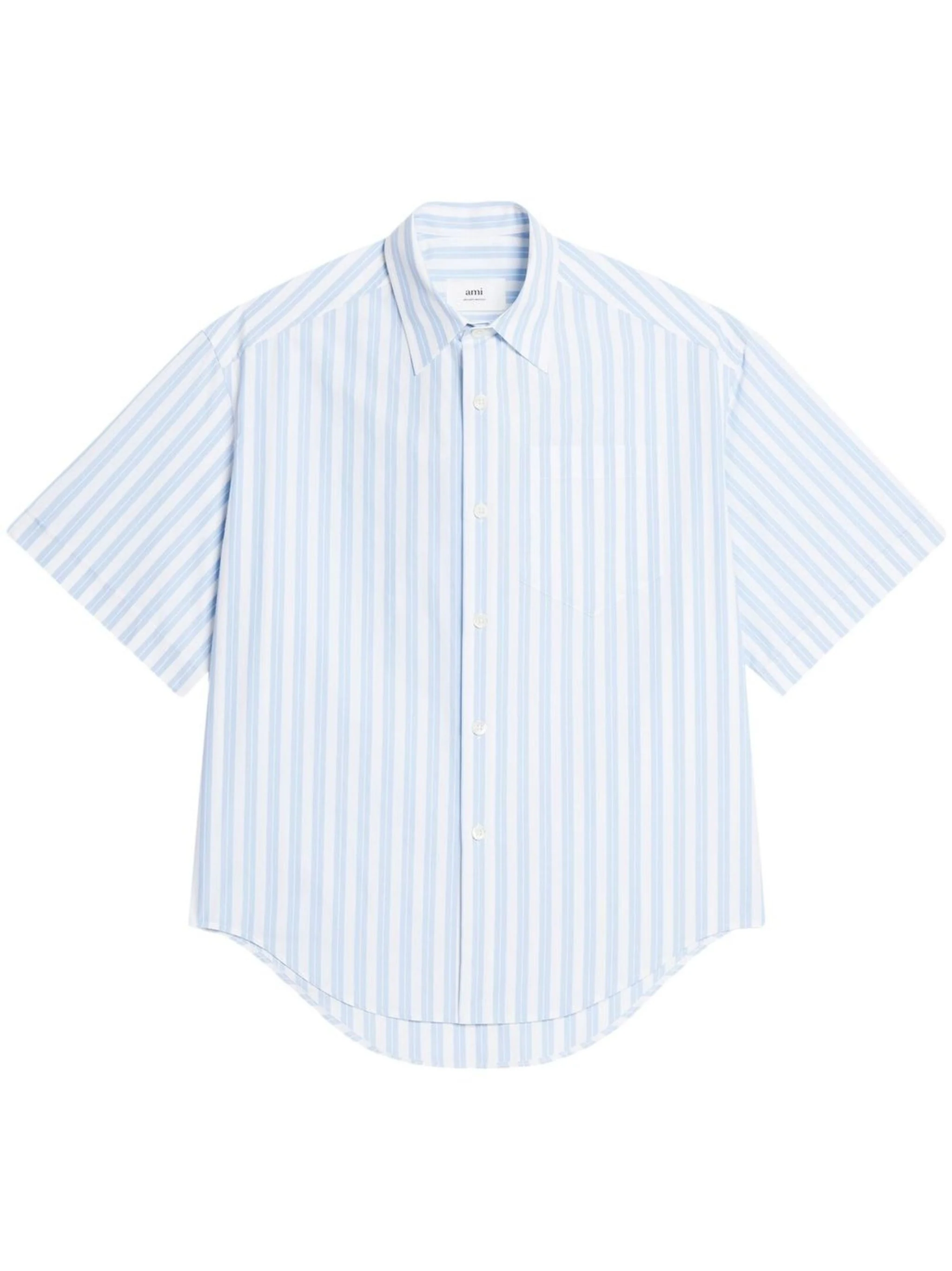AMI Paris Blue Striped T-Shirt
