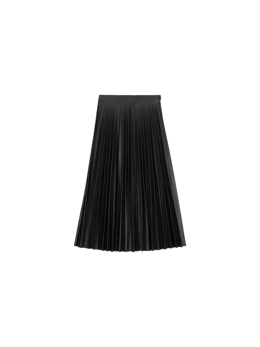 MM6 Maison Margiela Pleated Midi Skirt Black