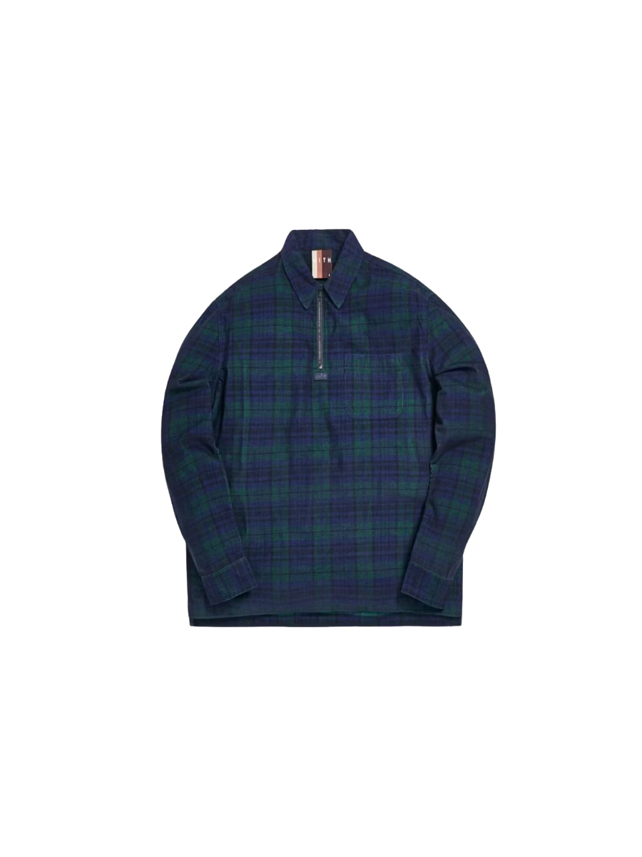 Kith Quarter Zip Collared Shirt Navy/Red