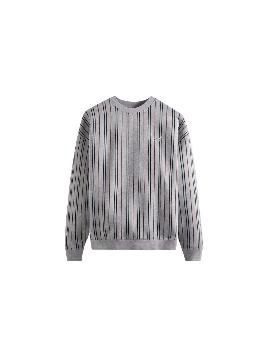 Kith Pinstripe Classic Crewneck Light Heather Grey