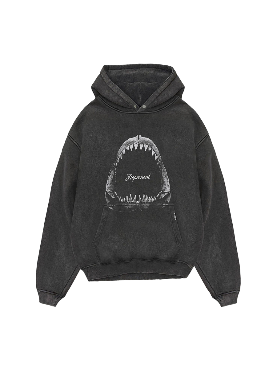 Represent Shark Jaws Hoodie Grey