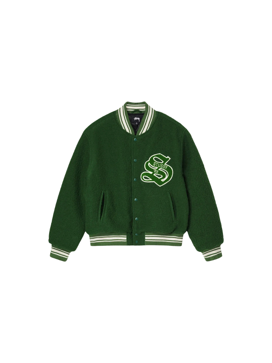 Stussy Casentino Wool Varsity Jacket Green