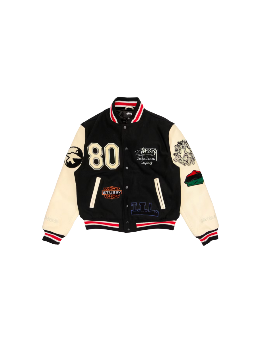 Stussy x Denim Tears X Our Legacy TTL Varsity Jacket Black/White