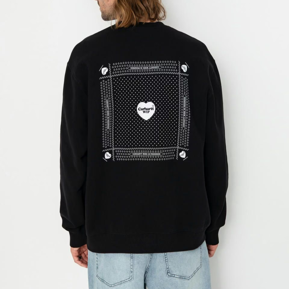 Carhartt WIP Heart Print Crewneck Sweatshirt- Black