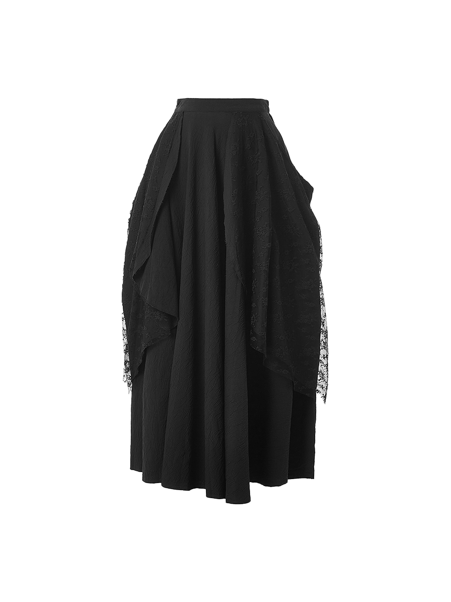 Elywood Black Lace Strappy Skirt