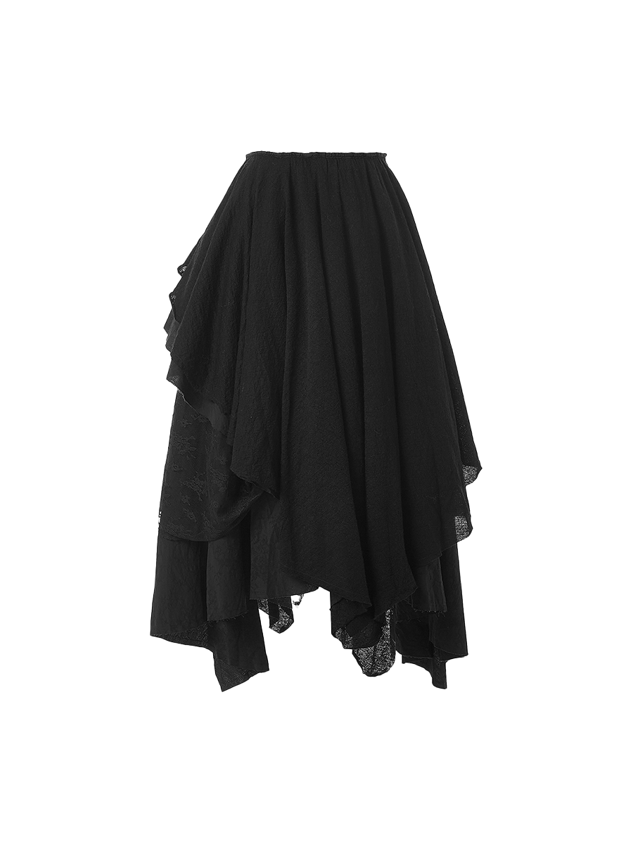 Elywood Drop Hem Wool Skirt