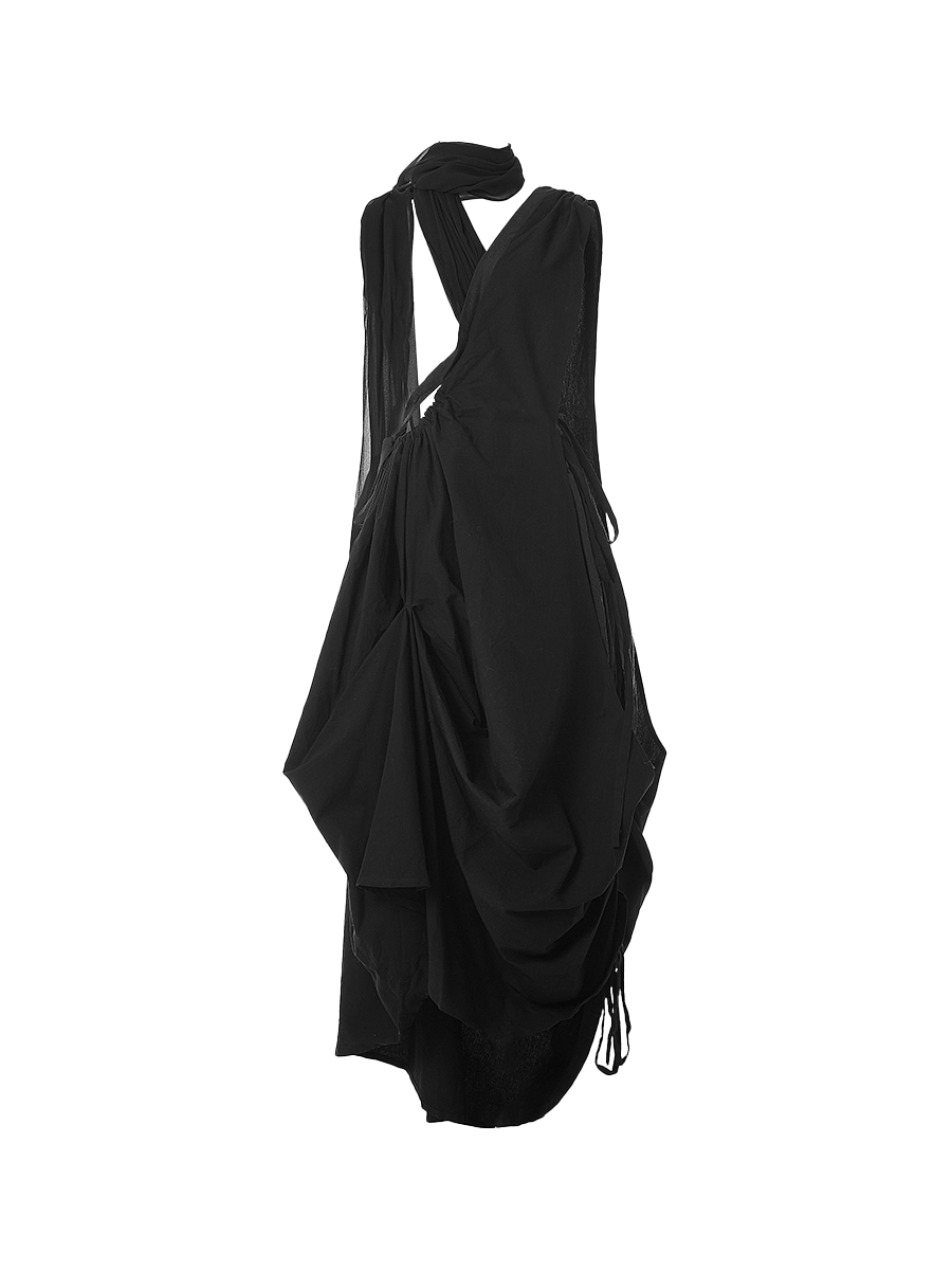 Elywood Black Gauze Suspender Skirt