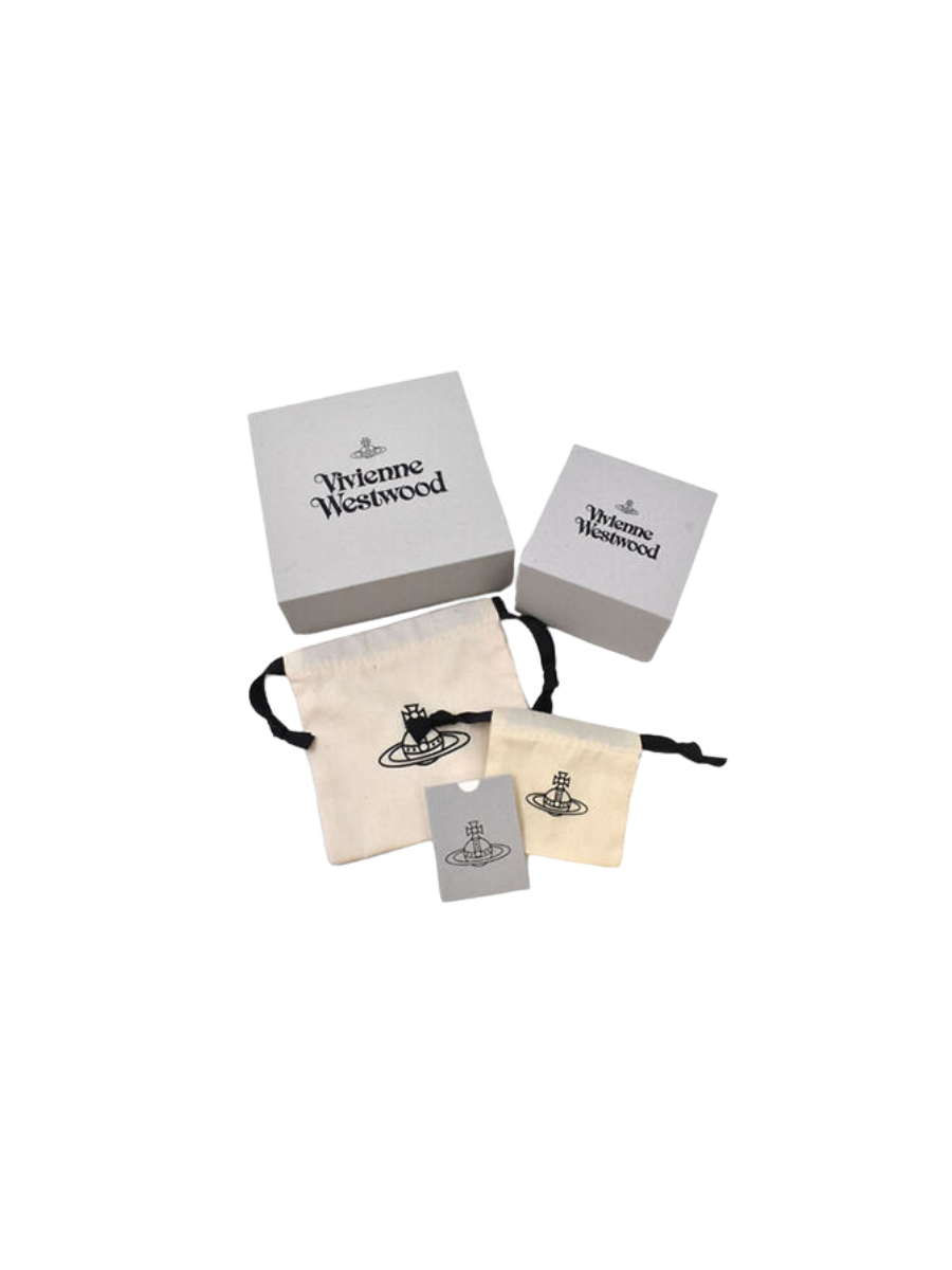 Vivienne Westwood Cassie Bas Relief Brass and Enamel Stud Earrings