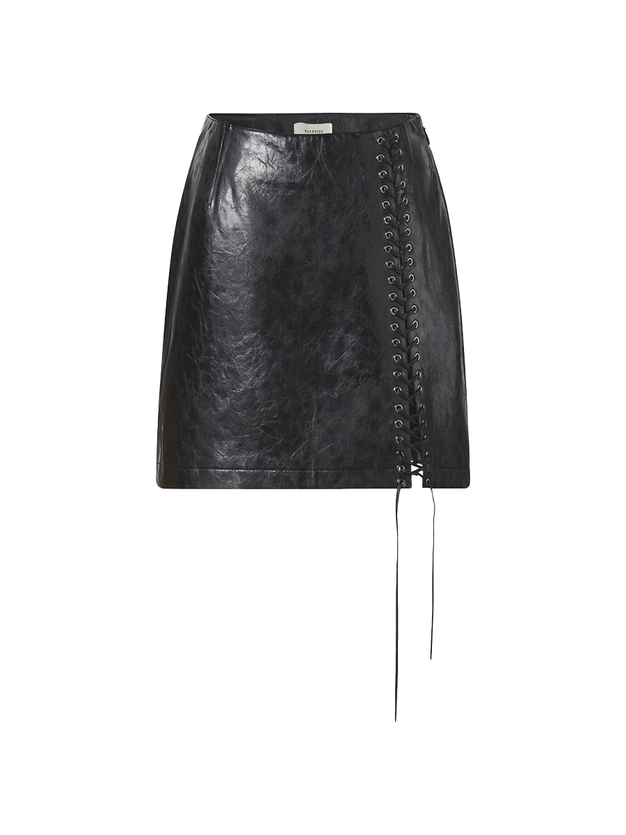 Markgong String Leather Skirt