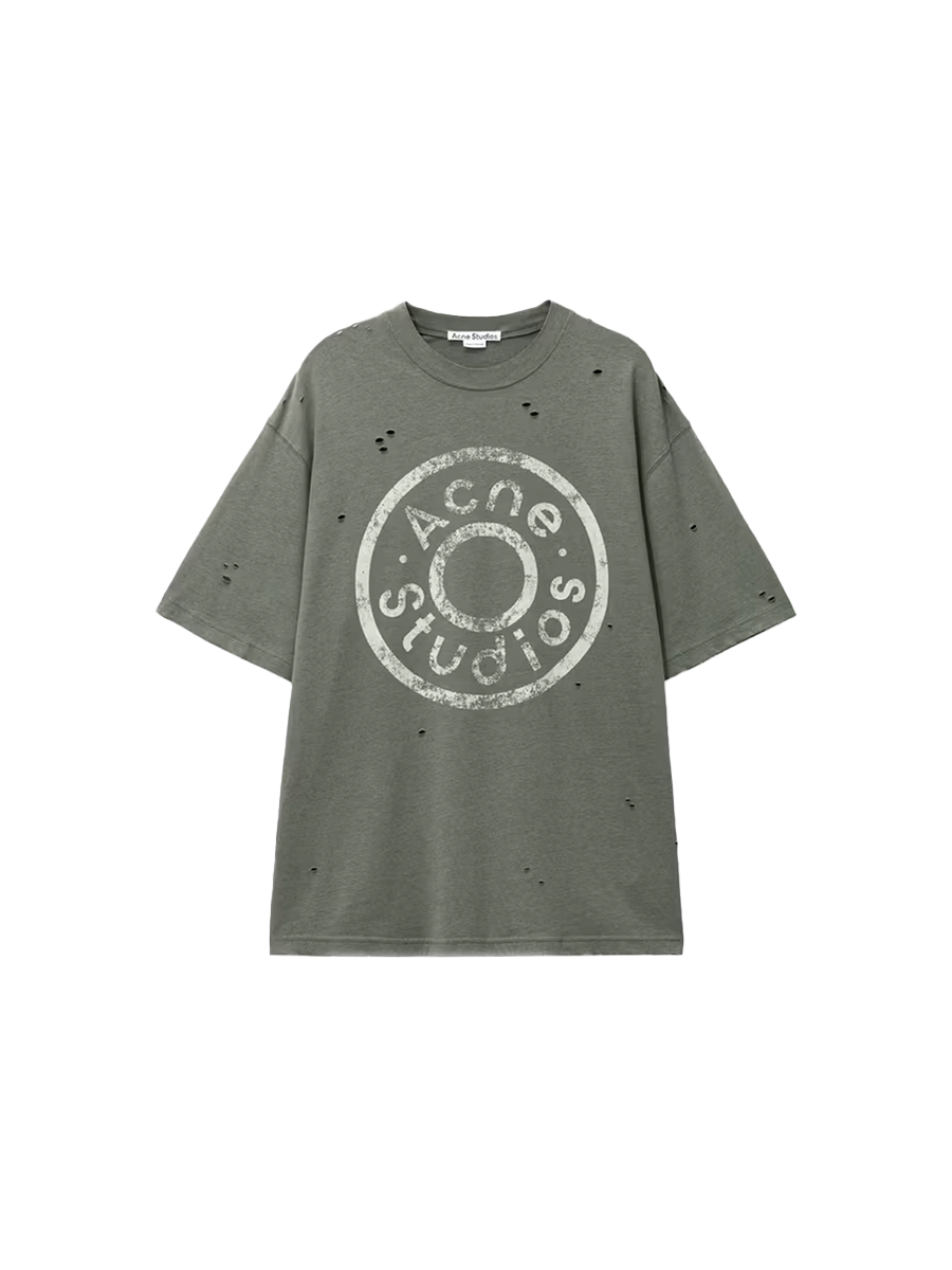 Acne Studios Logo T-Shirt Relaxed Fit Moss Green