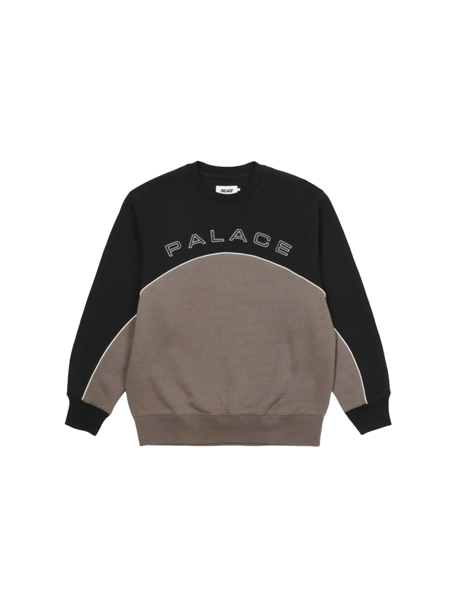 Palace 2 Tone Arch Crew Sweater Black/Grey