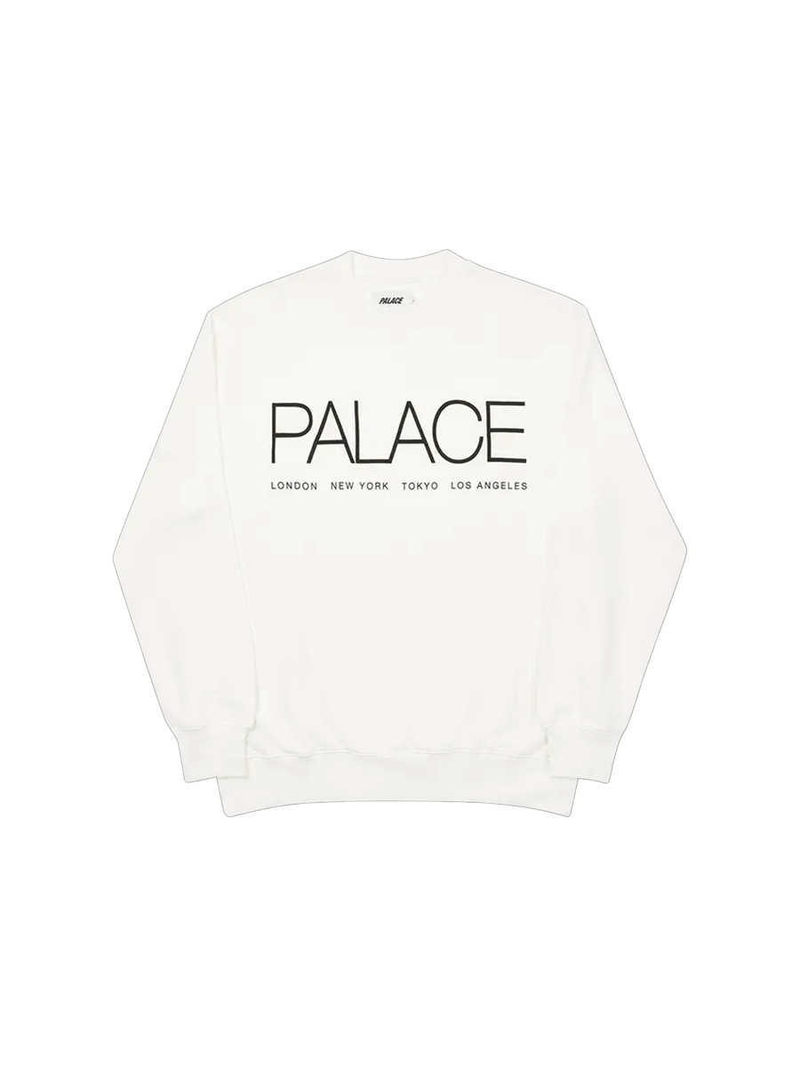 Palace Globaller Crewneck Sweatshirt White