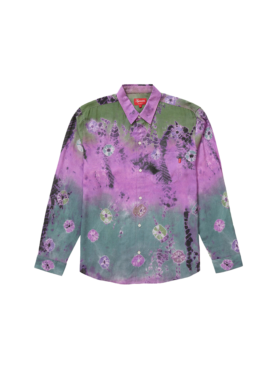 Supreme Batik Print Rayon Shirt Purple